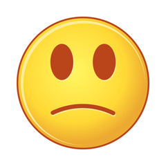 Vector sad emoji Illustration on White Background, isolated object of smiling emoticon