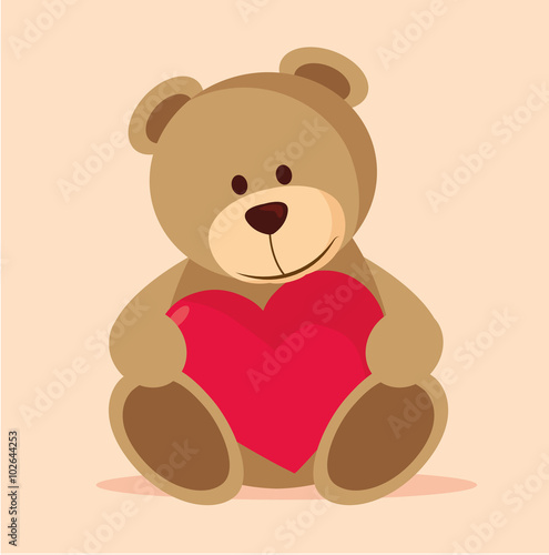 "niedlicher Teddy mit Herz" Stockfotos und lizenzfreie Vektoren auf