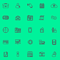 Mobile line violet color icons