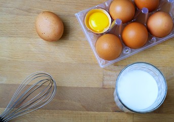 ingredients eggs.top view