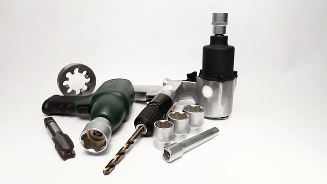 air impact wrench and reversible air drill