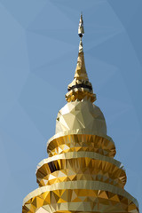 low-poly 3d of Thailand golden pagoda