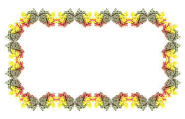 Frame with multicolored ink drop swirling in water.