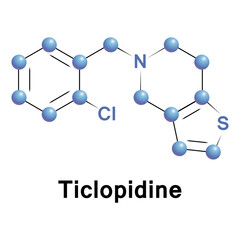 Ticlopidine molecular structure.