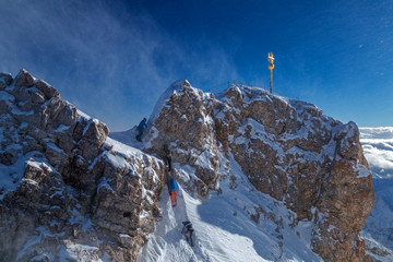 Bergsteiger auf der Zugspitze