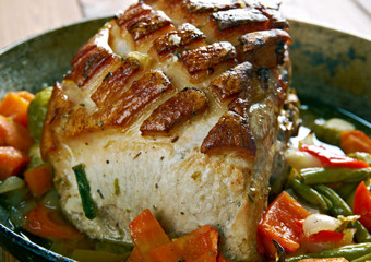 Roast pork with crackling