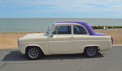  Classic Ford Popular on show at Felixstowe Seafront.