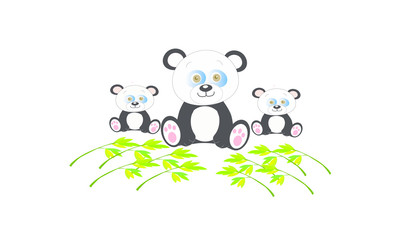 Cute Of Pandas Family