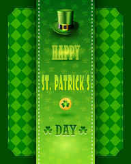 St. Patrick's Day card with Leprechaun green hat.