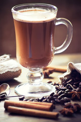 Coffee in rustic style
