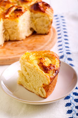 Apple filling buns on plate