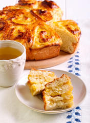 Apple filling buns on plate