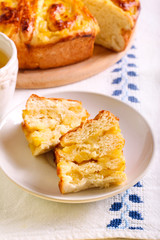 Apple filling buns on plate