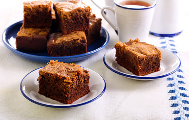 Peanut butter swirl brownies bars,