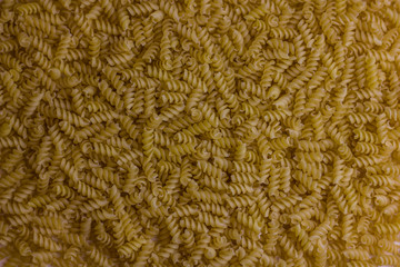 Closeup of Uncooked Italian Spiral Pasta