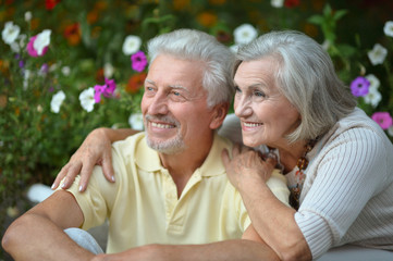 Senior couple  in summer park