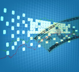 Business chart scene display vector abstract background