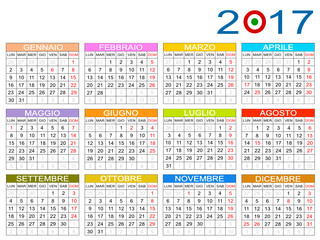 Calendario Italia 2017