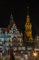Georgentor at night, Dresden, Germany
