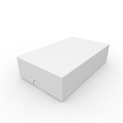 Closed white blank box. With a hole on the lid to open