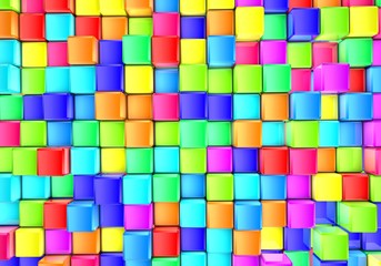 Futuristic abstract background of colored cubes
