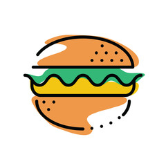 Burger icon flat icon