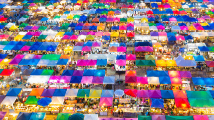 Top view colours full weekend market