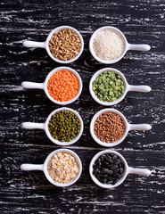 Cereals in ceramic bowls