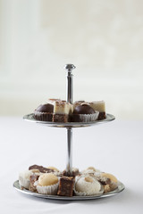 Cake stand with small cupcakes