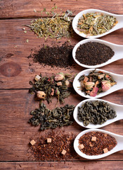 assortment of dry tea