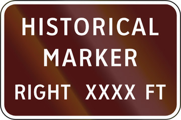 Road sign used in the US state of Virginia - Historical marker