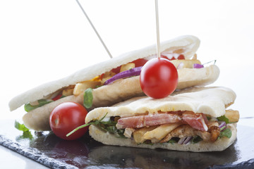 sliced club sandwich