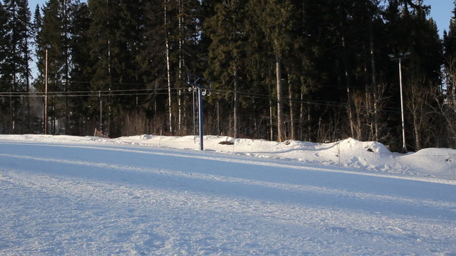 ski lift is moving