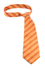 orange tie on white