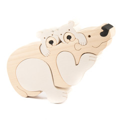 polar bear wooden toy