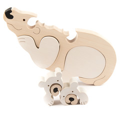 polar bear wooden toy