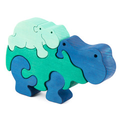 color wooden hippo toy