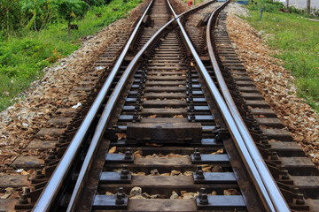 Fototapeta premium railway tracks junction