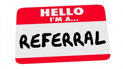 Hello Im a Referral Name Tag Sticker Word of Mouth New Customer