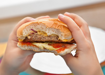 Burger in hands