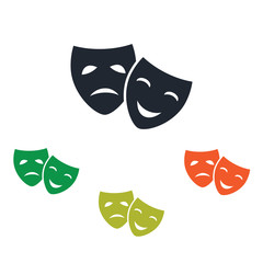 Drama and comedy masks icon