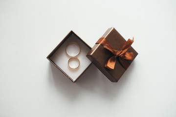wedding rings in a box