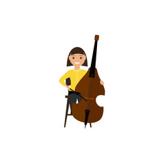 Illustration of little girl playing the cello