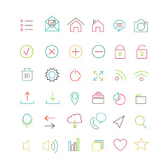 Set of thin line icons.Vector