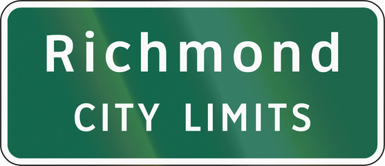 Road sign used in the US state of Virginia - Richmond city limits