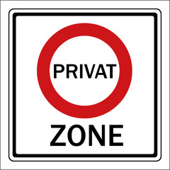 Schild Privat Zone