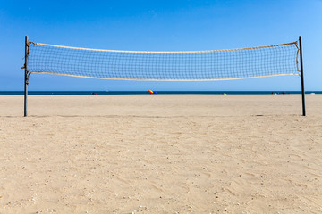 Volleyball net on beach