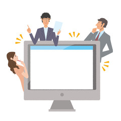 パソコン　ビジネスマン　イラスト