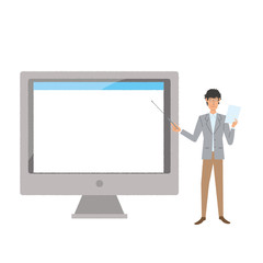 パソコン　ビジネスマン　イラスト