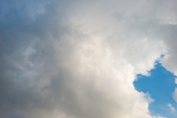 Clouds in a blue sky in winter